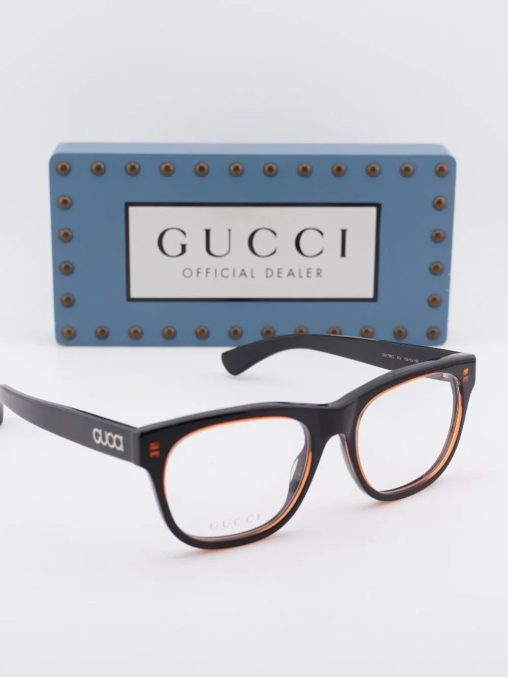Gucci GG1796O 007 Square Eyeglasses - Black/Red 55mm